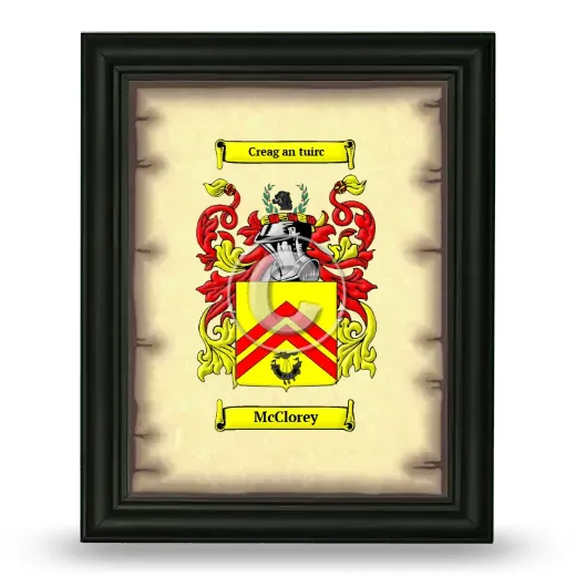 McClorey Coat of Arms Framed - Black