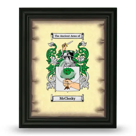 McClusky Coat of Arms Framed - Black