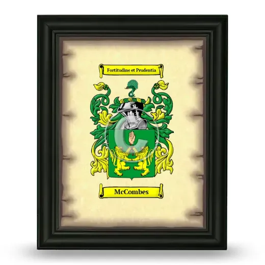 McCombes Coat of Arms Framed - Black