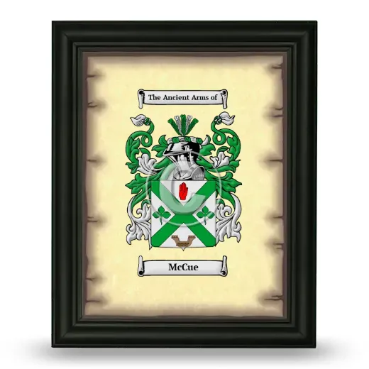 McCue Coat of Arms Framed - Black