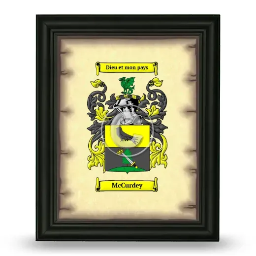 McCurdey Coat of Arms Framed - Black