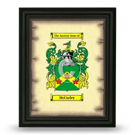 McCurley Coat of Arms Framed - Black