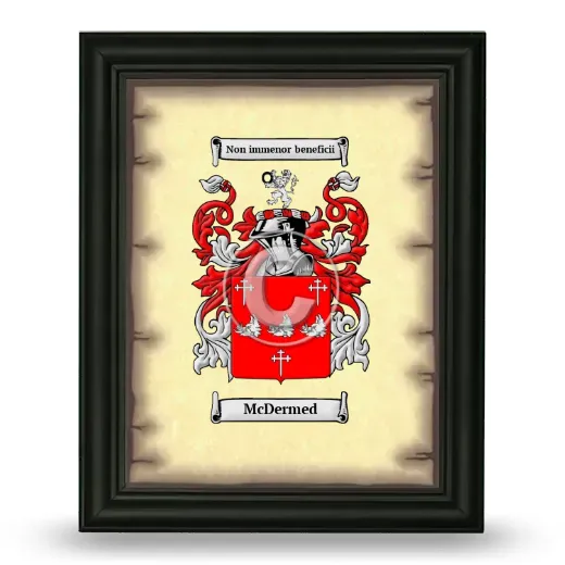 McDermed Coat of Arms Framed - Black