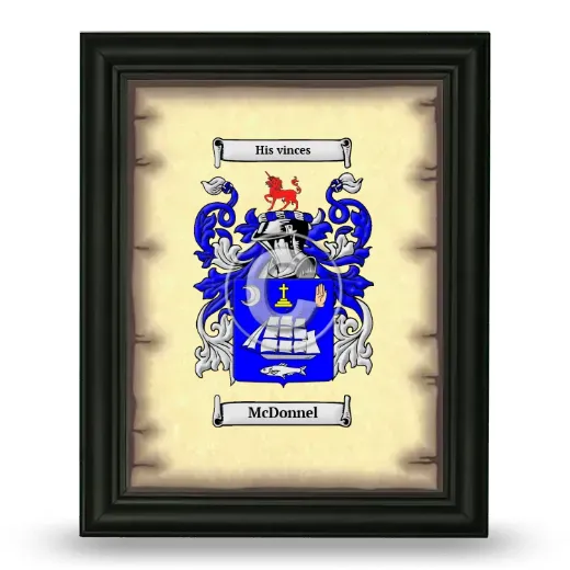 McDonnel Coat of Arms Framed - Black