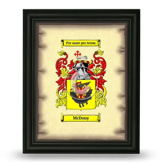 McDony Coat of Arms Framed - Black