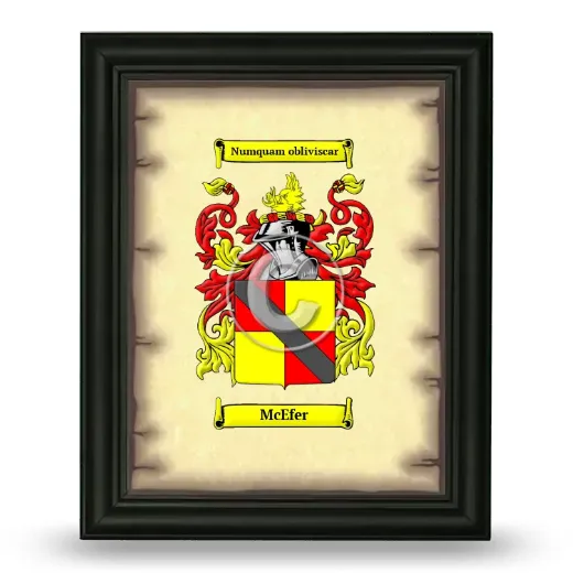 McEfer Coat of Arms Framed - Black