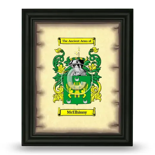 McElhinny Coat of Arms Framed - Black