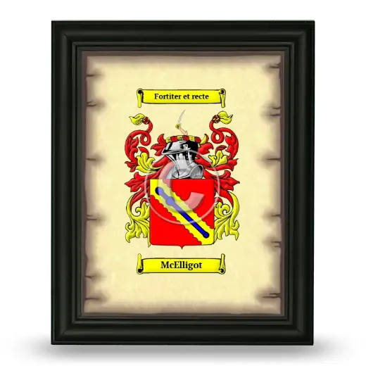 McElligot Coat of Arms Framed - Black