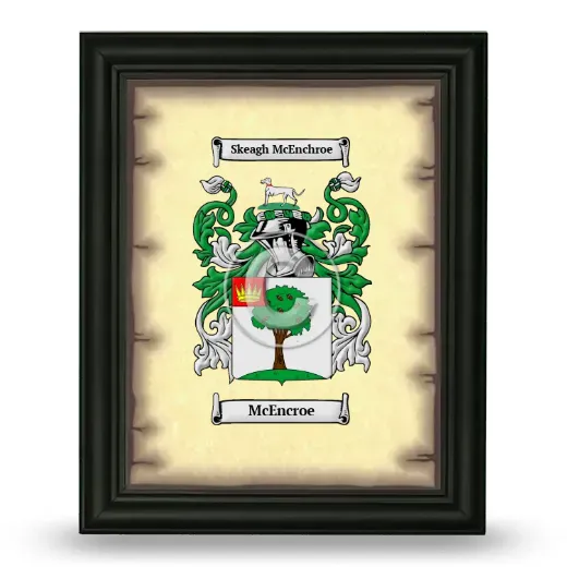McEncroe Coat of Arms Framed - Black