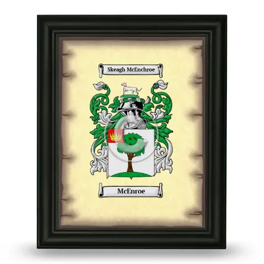McEnroe Coat of Arms Framed - Black
