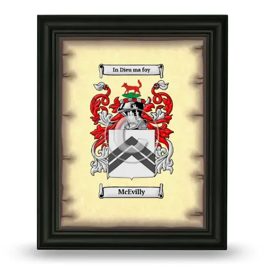 McEvilly Coat of Arms Framed - Black
