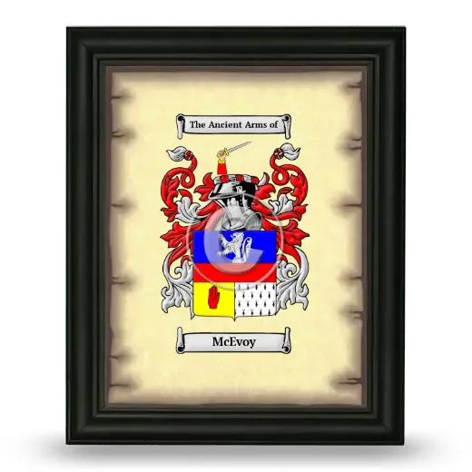 McEvoy Coat of Arms Framed - Black