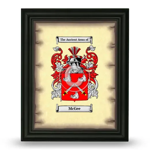 McGee Coat of Arms Framed - Black