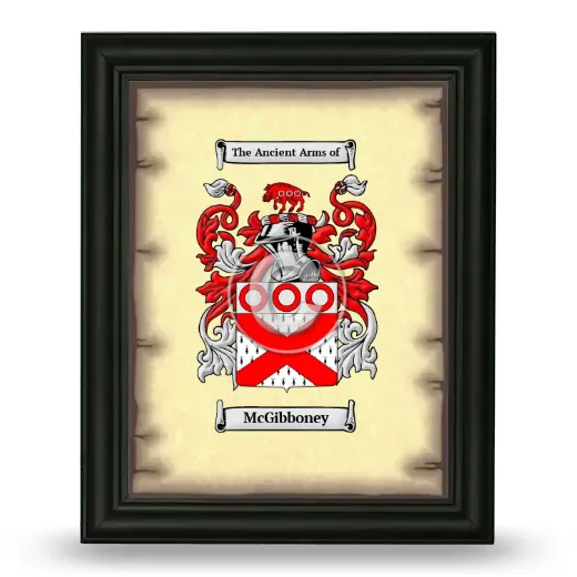 McGibboney Coat of Arms Framed - Black