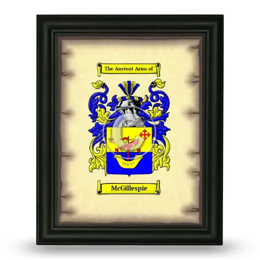 McGillespie Coat of Arms Framed - Black