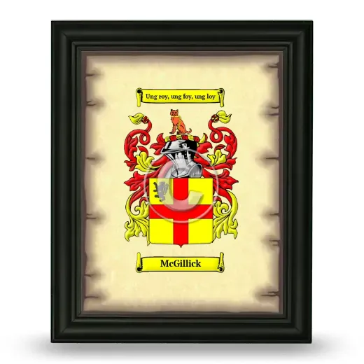 McGillick Coat of Arms Framed - Black
