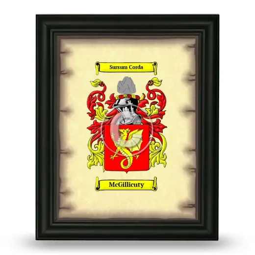 McGillicuty Coat of Arms Framed - Black