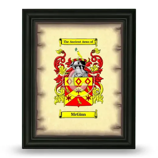 McGinn Coat of Arms Framed - Black
