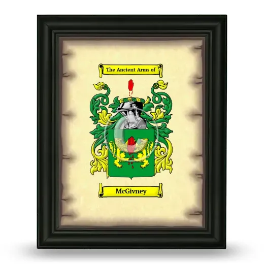 McGivney Coat of Arms Framed - Black