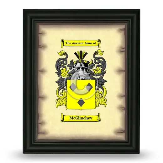 McGlinchey Coat of Arms Framed - Black