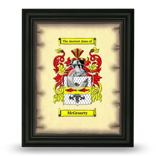 McGroarty Coat of Arms Framed - Black