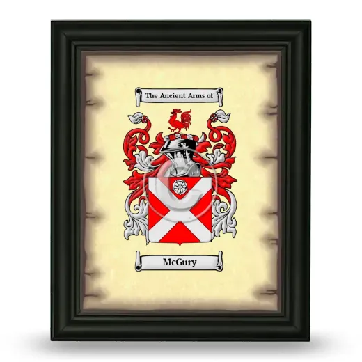 McGury Coat of Arms Framed - Black