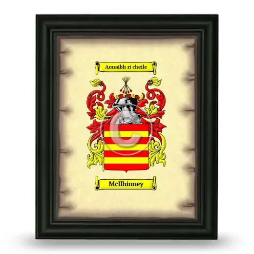 McIlhinney Coat of Arms Framed - Black