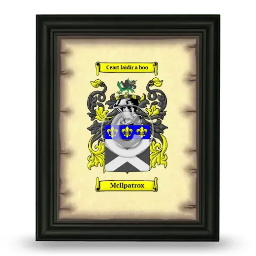 McIlpatrox Coat of Arms Framed - Black