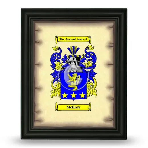 McIlroy Coat of Arms Framed - Black