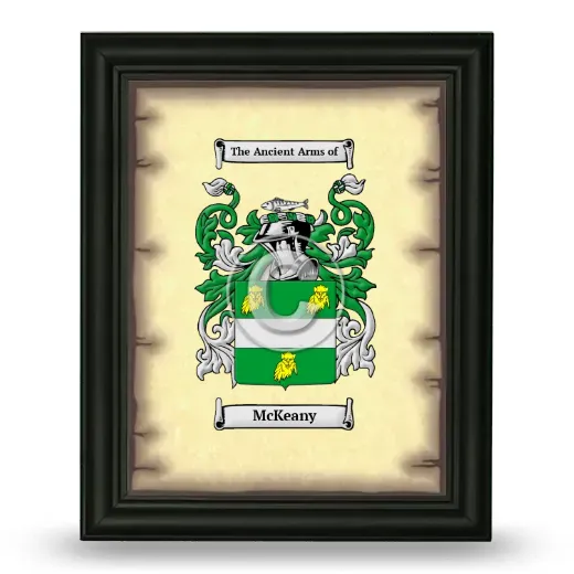 McKeany Coat of Arms Framed - Black