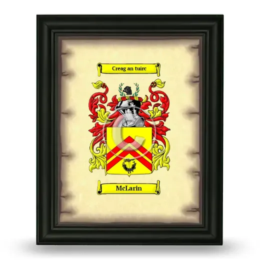 McLarin Coat of Arms Framed - Black