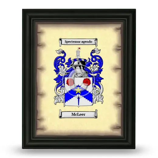 McLeer Coat of Arms Framed - Black