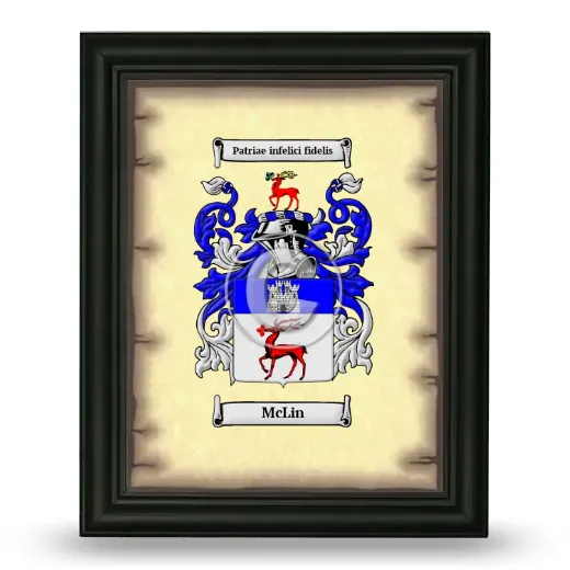 McLin Coat of Arms Framed - Black