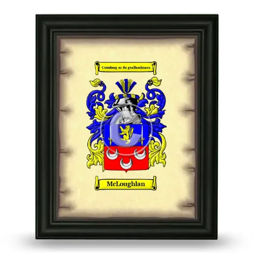 McLoughlan Coat of Arms Framed - Black