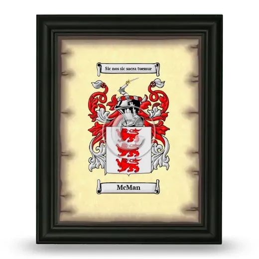 McMan Coat of Arms Framed - Black
