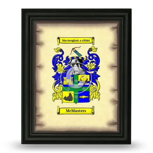 McMasters Coat of Arms Framed - Black