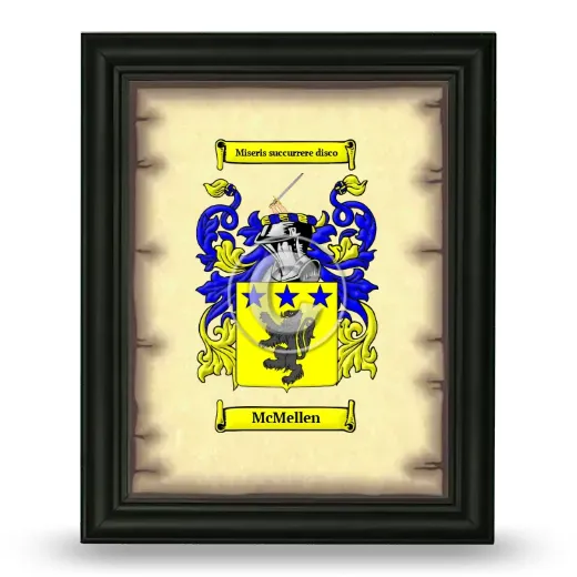 McMellen Coat of Arms Framed - Black