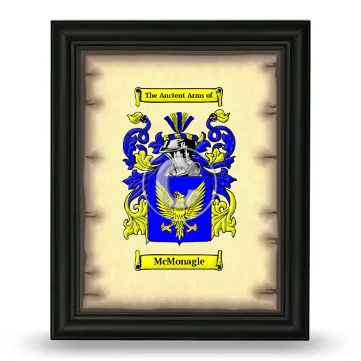 McMonagle Coat of Arms Framed - Black