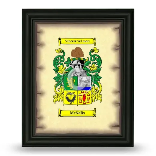 McNelis Coat of Arms Framed - Black
