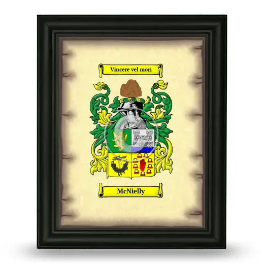 McNielly Coat of Arms Framed - Black