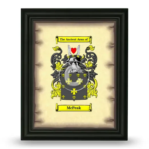 McPeak Coat of Arms Framed - Black
