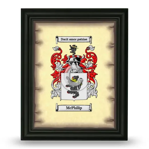 McPhilip Coat of Arms Framed - Black
