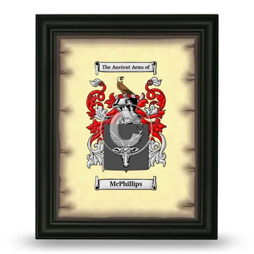 McPhillips Coat of Arms Framed - Black