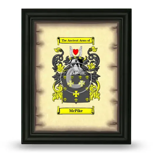 McPike Coat of Arms Framed - Black