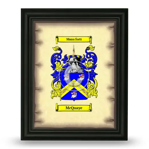 McQuaye Coat of Arms Framed - Black