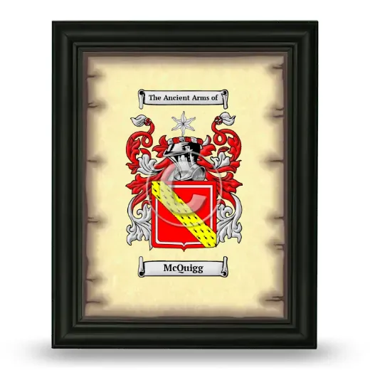 McQuigg Coat of Arms Framed - Black