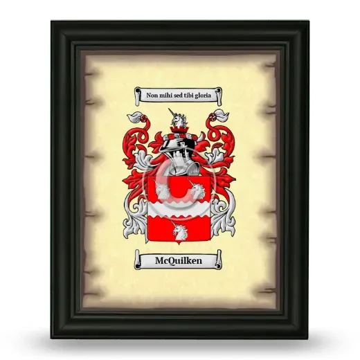McQuilken Coat of Arms Framed - Black