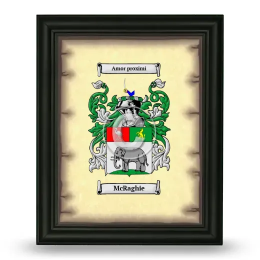 McRaghie Coat of Arms Framed - Black