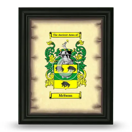 McSwan Coat of Arms Framed - Black