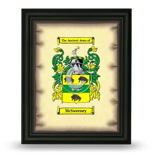 McSweeney Coat of Arms Framed - Black